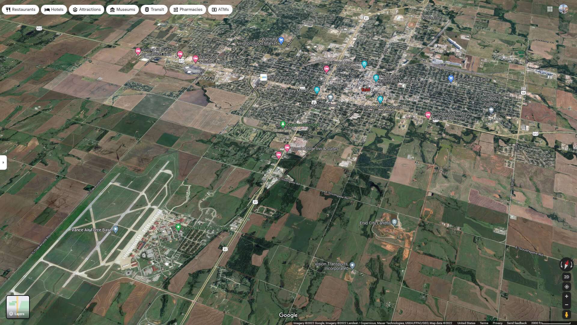 Enid Aerial Map Oklahoma